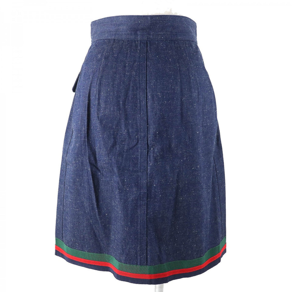 Gucci skirt 521009 Outer: 100% cotton, some parts: 50% cotton, some parts: 50% rayon, some parts: 100% polyester Indigo blue Women 38