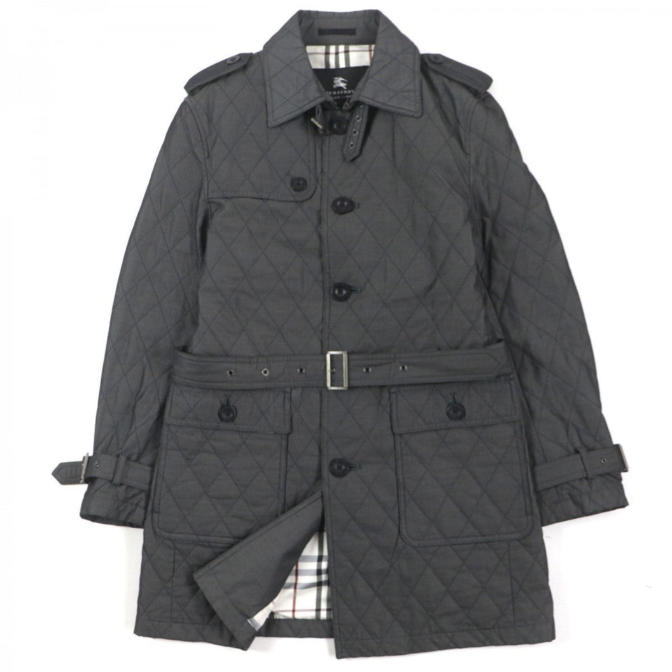 Burberry BLACK LABEL trench coat Outer: 60% polyester, Outer: 40% cotton, Filling: 100% polyester, Lining: Cupra, Lining: Polyester Dark gray mens M