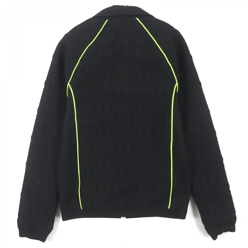 Gucci Track jacket 724491 Outer material: 73% polyester, Outer material: 23% nylon, Outer material: 4% polyurethane, Part: 90% polyester, Part: 10% polyurethane Black Lime mens S