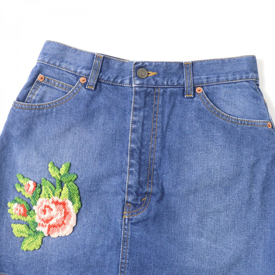 Gucci Mini skirt 456973 Main: 100% cotton, some: acrylic, some: polyester, some: wool Indigo Women 42