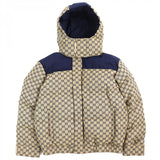 Gucci Down jacket 715535 Main: 71% cotton, Main: 29% polyester, Main: 100% nylon, Main: 100% polyester, Lining: 100% cotton Beige navy mens 48