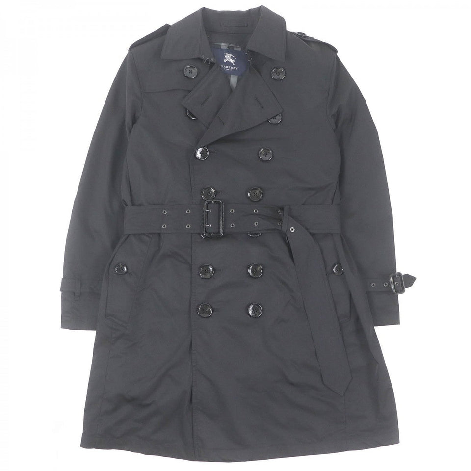 Burberry LONDON trench coat Outer material: 53% nylon, Outer material: 47% polyester, Lining: cupra, Lining: polyester, Leather part: cowhide black mens M