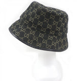 Gucci hat 576371 Outer: 100% cotton, Lining: 55% cotton, Lining: 45% rayon, Part: Cowhide black mens