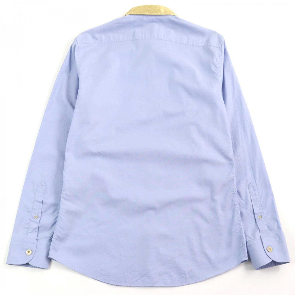 Gucci Long sleeve shirt 521946 Outer material: 100% cotton, part: 53% rayon, part: 24% silk, part: 23% metal Blue gold mens 41|16
