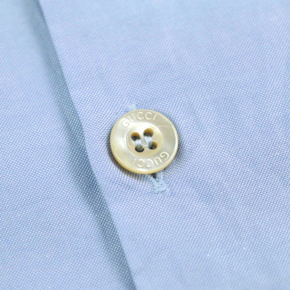 Gucci Long sleeve shirt 521946 Outer material: 100% cotton, part: 53% rayon, part: 24% silk, part: 23% metal Blue gold mens 41|16