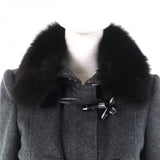 Burberry LONDON coat Outer: 80% wool, Outer: 20% cashmere, Lining: 50% acetate, Lining: 50% viscose (rayon), Part: 60% acetate gray Women 38