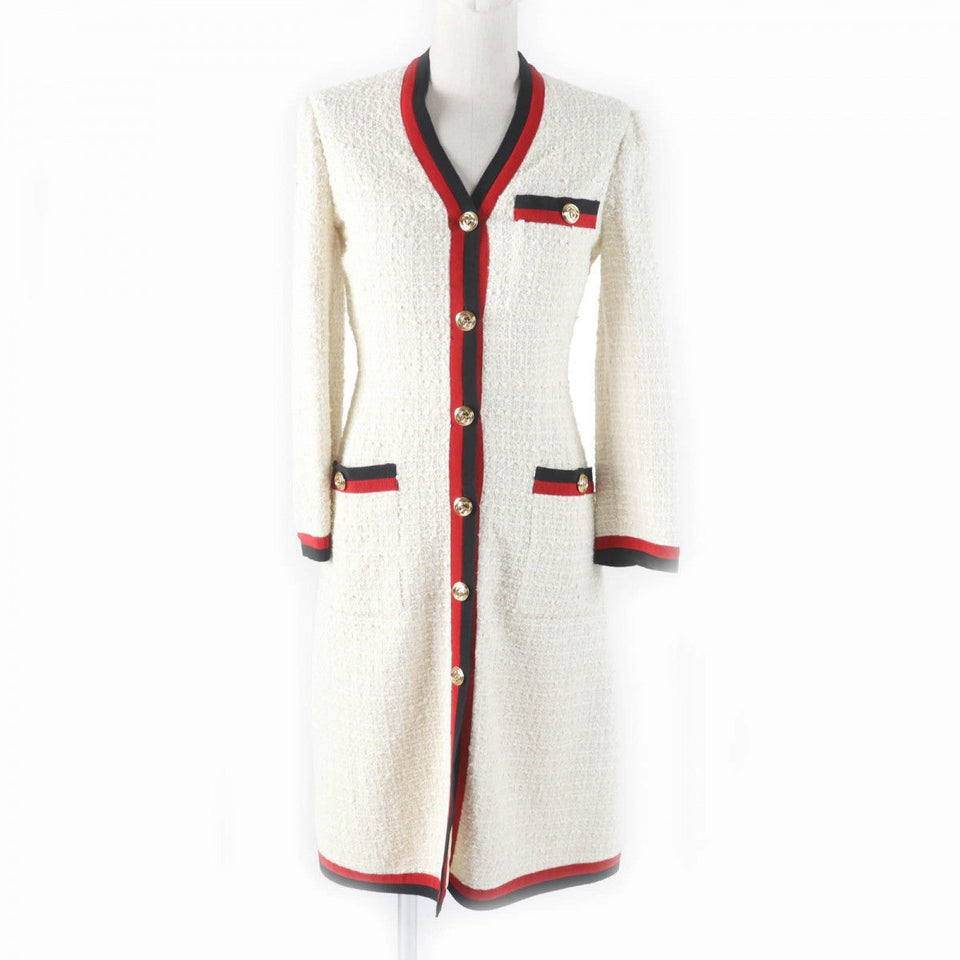 Gucci one piece 551562 Outer material: 84% cotton, Outer material: 14% rayon, Outer material: 2% nylon, Part: 50% cotton, Part: 50% rayon off white Women 36