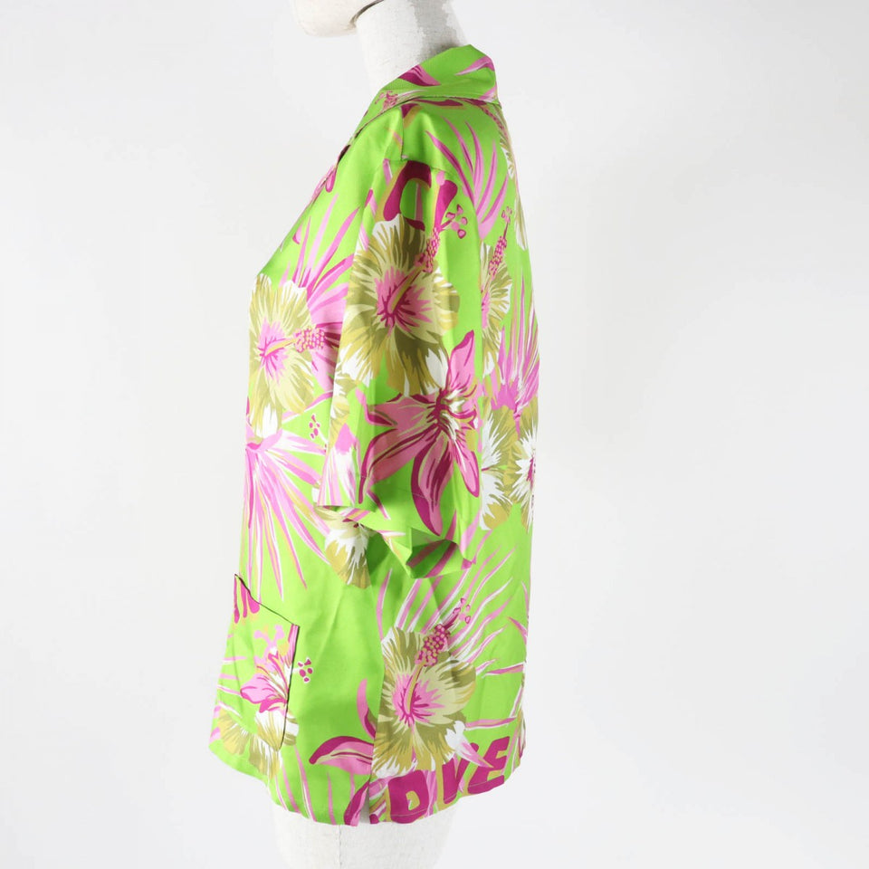 Gucci Short sleeve shirt 694890 silk Light green pink type 38