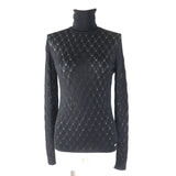 Chanel COCO Mark Viscose Polyamide Knit Turtleneck
