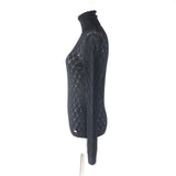 Chanel COCO Mark Viscose Polyamide Knit Turtleneck