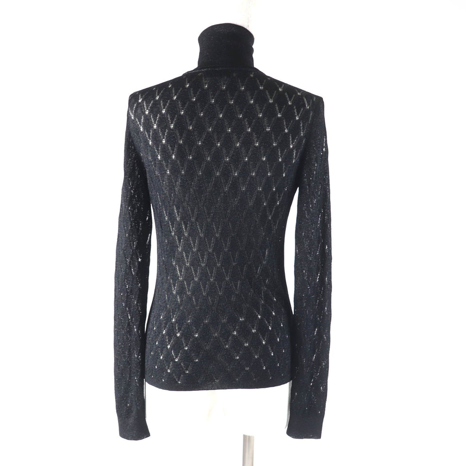 Chanel COCO Mark Viscose Polyamide Knit Turtleneck