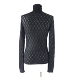 Chanel COCO Mark Viscose Polyamide Knit Turtleneck