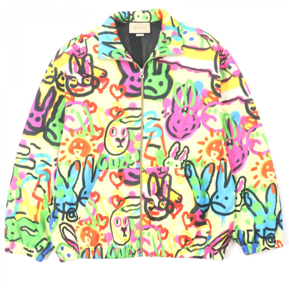 Gucci Track jacket 714464 Outer: 55% polyester, Outer: 45% cotton, Lining: 100% polyester, Part: 50% rayon, Part: 30% cotton multicolor DANS LE VENT mens L