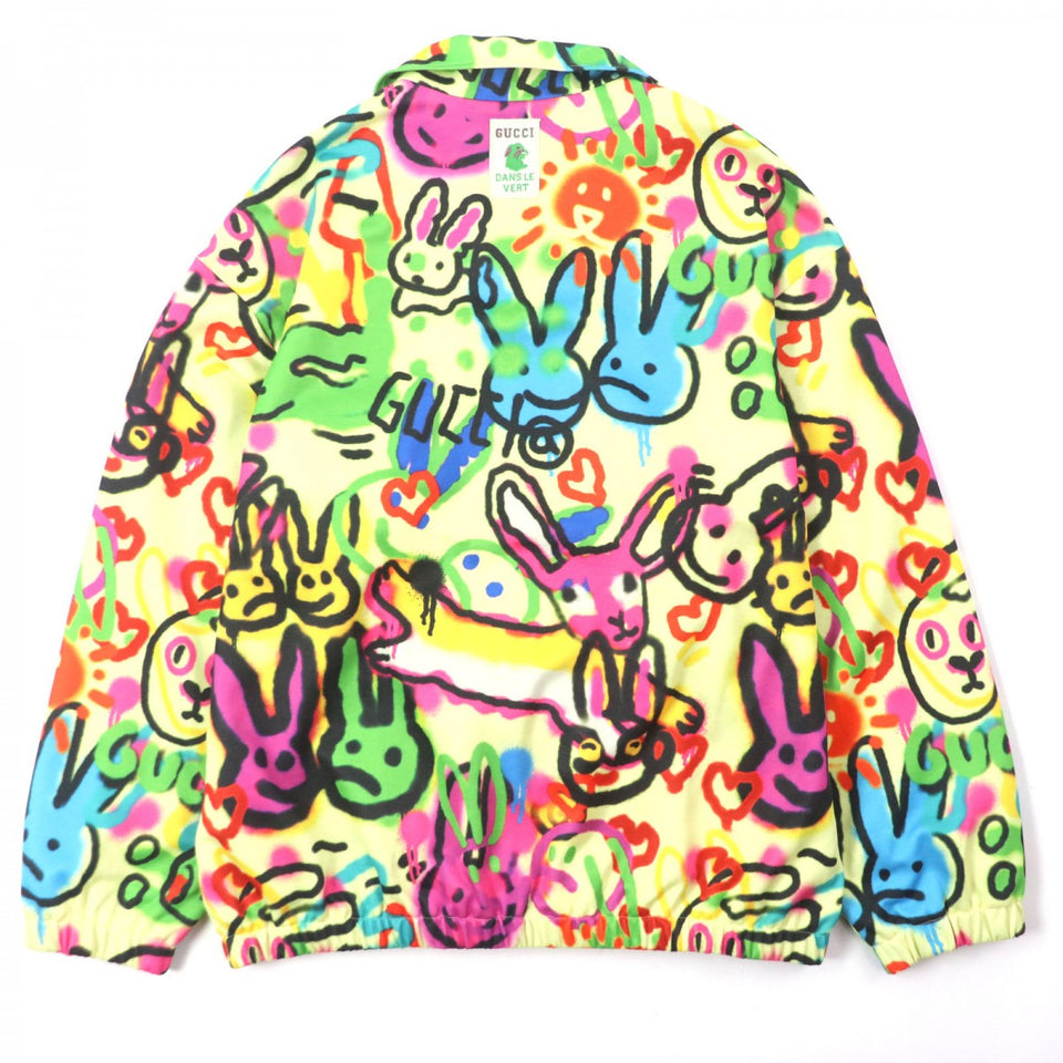 Gucci Track jacket 714464 Outer: 55% polyester, Outer: 45% cotton, Lining: 100% polyester, Part: 50% rayon, Part: 30% cotton multicolor DANS LE VENT mens L
