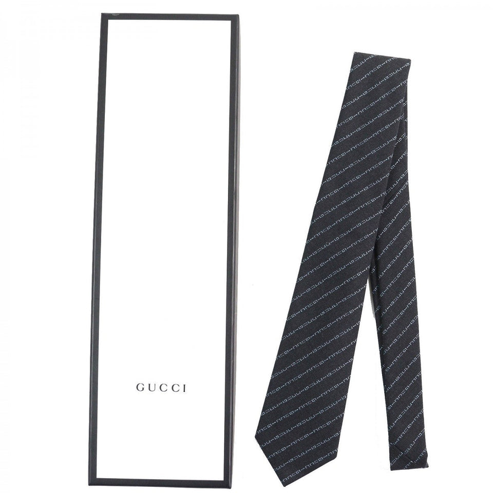 Gucci tie Main: 100% wool, Lining: 60% cupra, Lining: 40% silk Dark gray mens