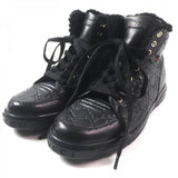 Gucci High cut sneakers 162958 Main: Shima leather black Web line mens 7.5