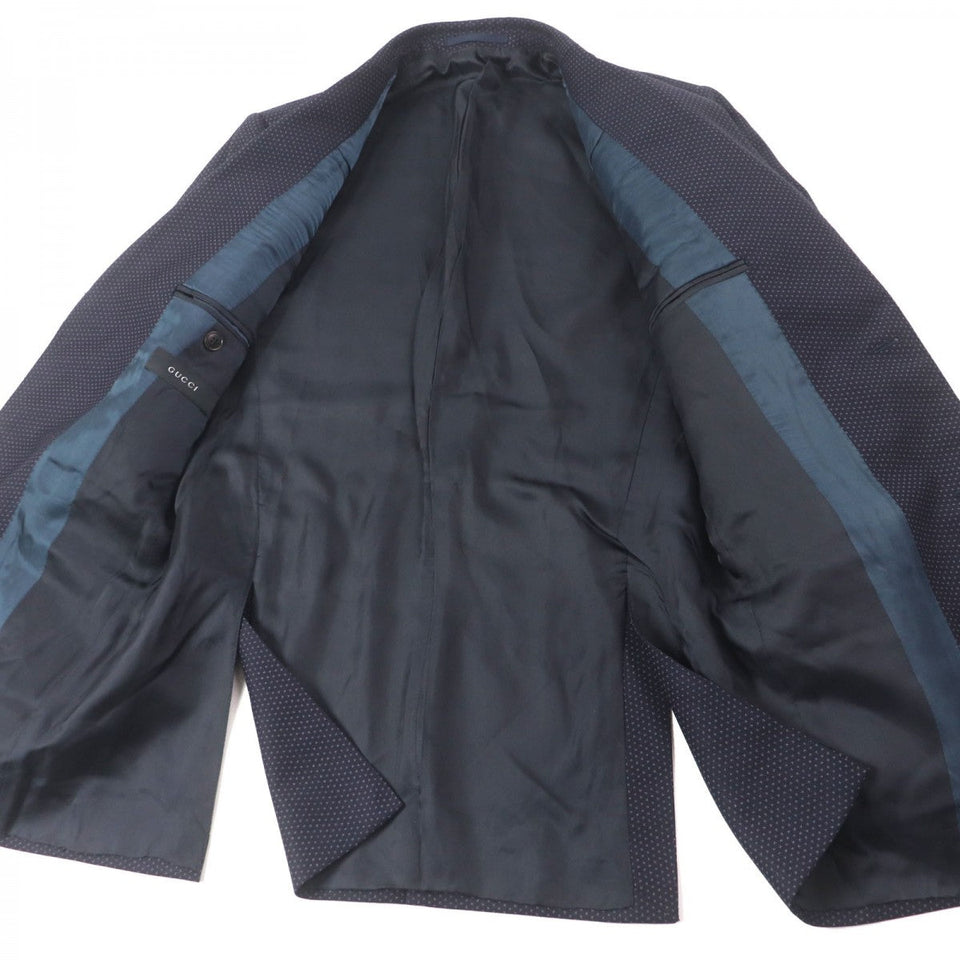Gucci setup 310824 Outer: 80% wool, Outer: 20% mohair, Lining: 100% rayon Navy mens 48