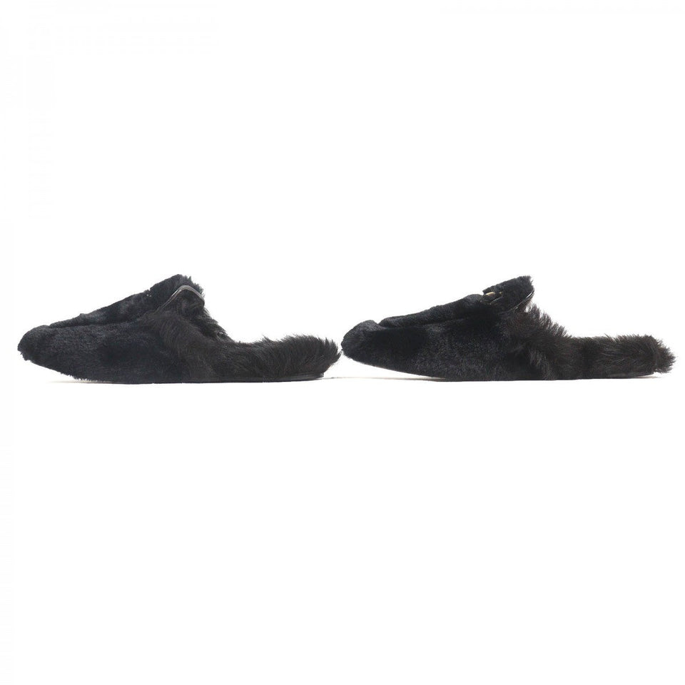 Gucci Mule Main: Fur, Part: Leather Black type Gold mens 6