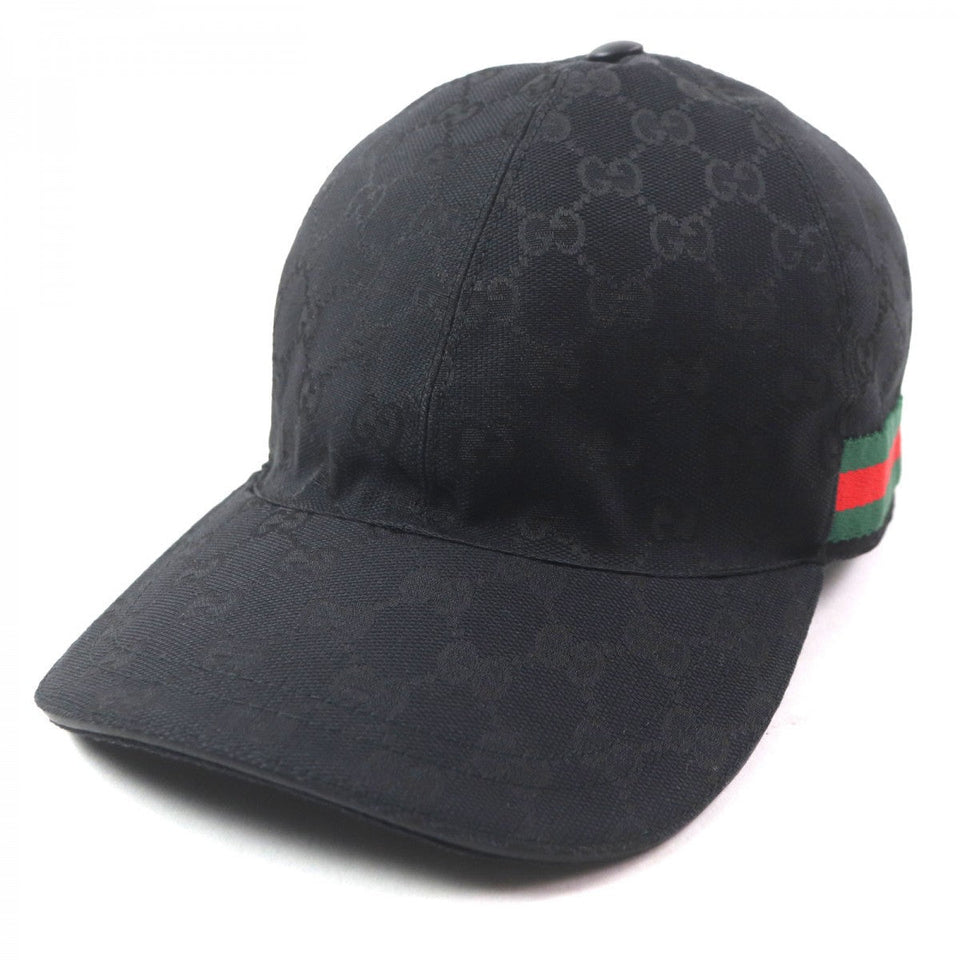 Gucci cap 200035 Outer: 68% polyester, Outer: 16% cotton, Outer: 16% nylon, Part: 100% nylon, Lining: 100% cotton black Webline Sherryline mens M