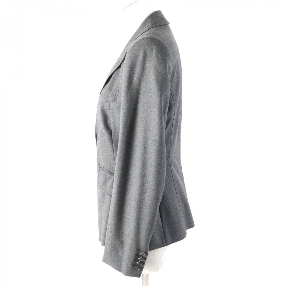 Gucci tailored jacket Outer: 97% wool, Outer: 3% elastane (polyurethane), Lining: 90% cupra, Lining: 10% elastane (polyurethane) gray Women 42