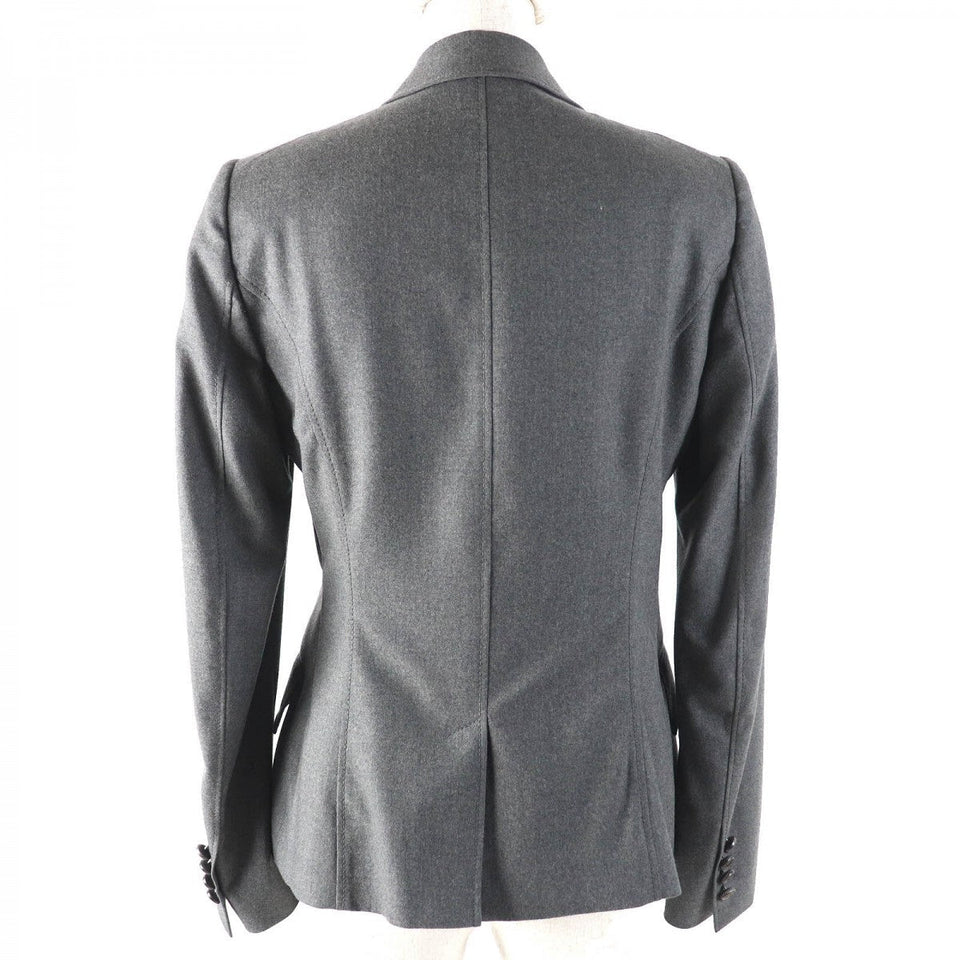 Gucci tailored jacket Outer: 97% wool, Outer: 3% elastane (polyurethane), Lining: 90% cupra, Lining: 10% elastane (polyurethane) gray Women 42