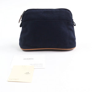 Hermes Cosmetics Pouch Main: 100% cotton Navy Bored Pouch PM Women