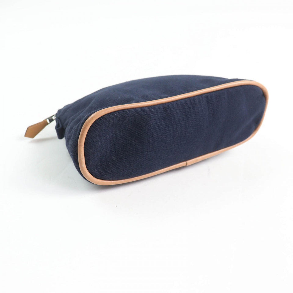 Hermes Cosmetics Pouch Main: 100% cotton Navy Bored Pouch PM Women
