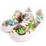 Gucci sneakers 727847 leather multicolor Interlocking G Women 34 1/2