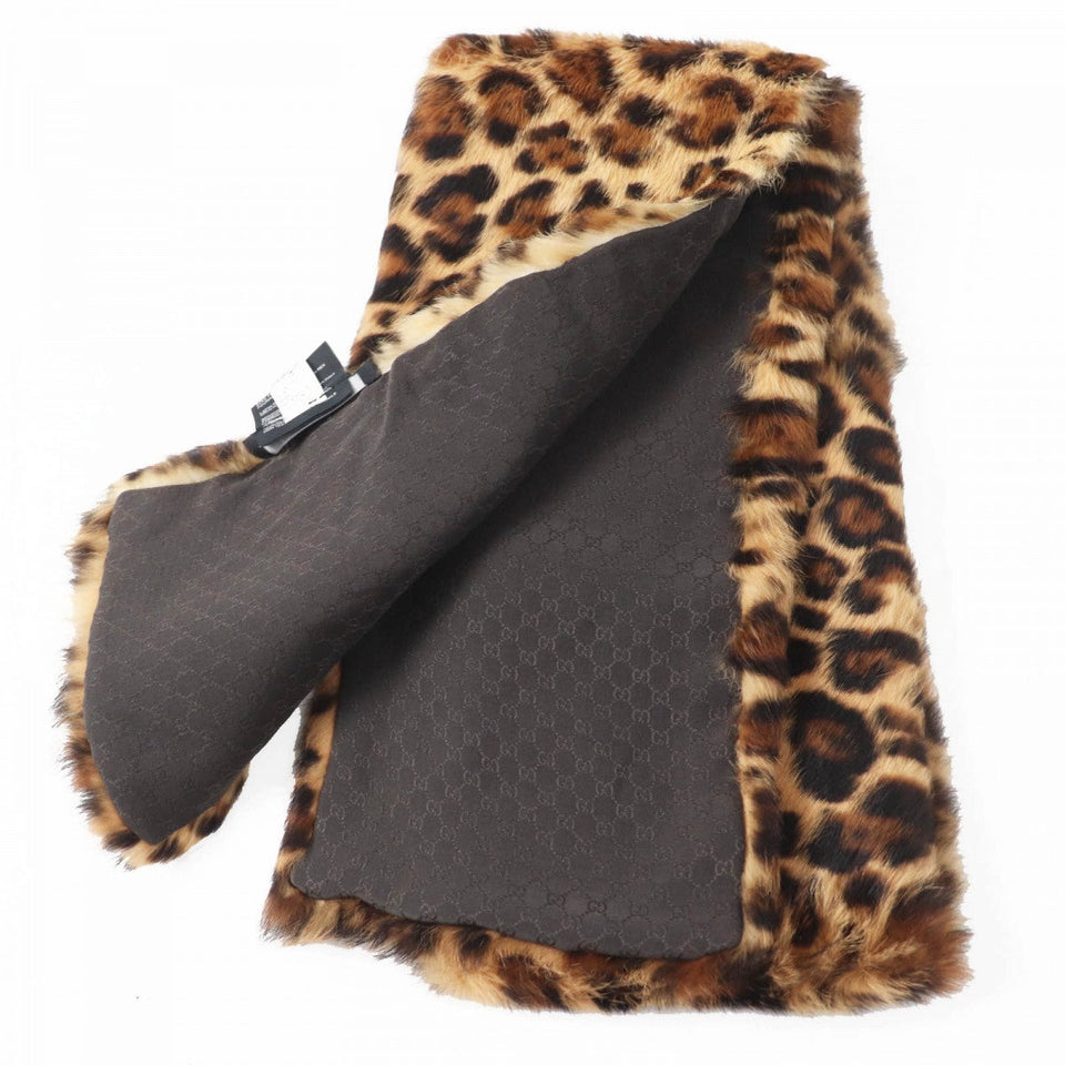 Gucci Scarf 322989 Main: Rabbit, Lining: 100% Silk Brown type Women