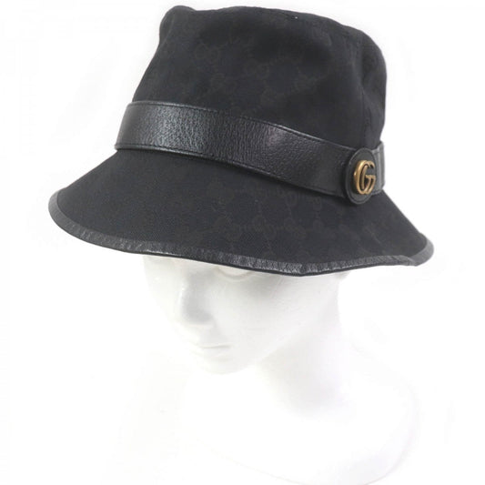 Gucci hat 576587 Main: 68% polyester, Main: 16% cotton, Main: 16% nylon, Part: cowhide black mens