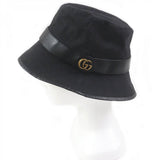Gucci hat 576587 Main: 68% polyester, Main: 16% cotton, Main: 16% nylon, Part: cowhide black mens