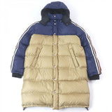 Gucci down coat 590744 Main: 100% nylon, some: 70% cotton, some: 28% rayon, some: 2% elastane (polyurethane), some: 55% polyester, some: 100% nylon 100% cotton Bordeaux Blue Gold mens 50