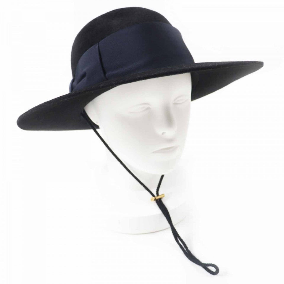 Gucci hat Main: 100% wool, part: 60% rayon, part: 40% cotton, part: 100% acetate, part: 50% rayon black dark navy Women XL