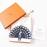 Hermes Bag charm leather Navy Petit h petit ash Peacock Women