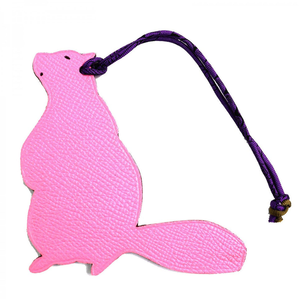 Hermes Bag charm Epsom / Togo pink Petite Ash Beaver Women