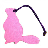 Hermes Bag charm Epsom / Togo pink Petite Ash Beaver Women