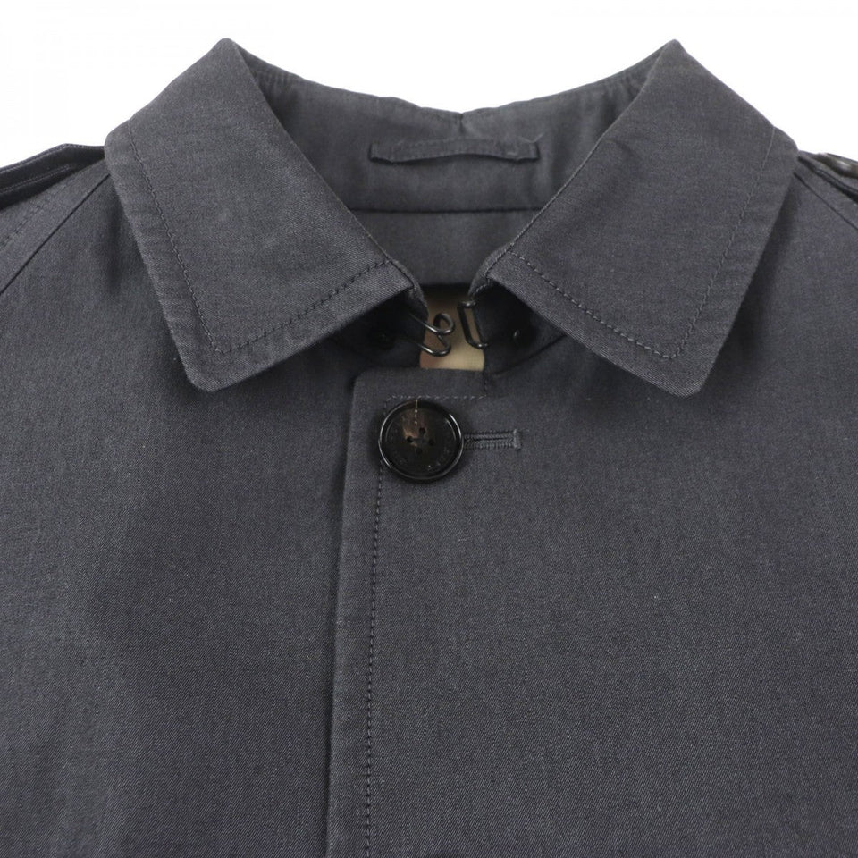 Burberry LONDON trench coat Main: 100% cotton, Leather part: cowhide, Lining: cotton, Sleeve lining: polyester, Liner: 100% wool Dark gray mens M