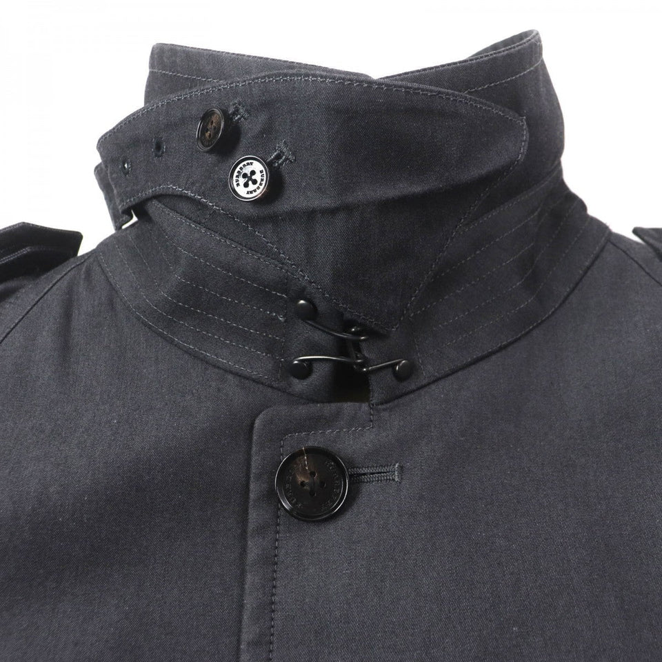 Burberry LONDON trench coat Main: 100% cotton, Leather part: cowhide, Lining: cotton, Sleeve lining: polyester, Liner: 100% wool Dark gray mens M