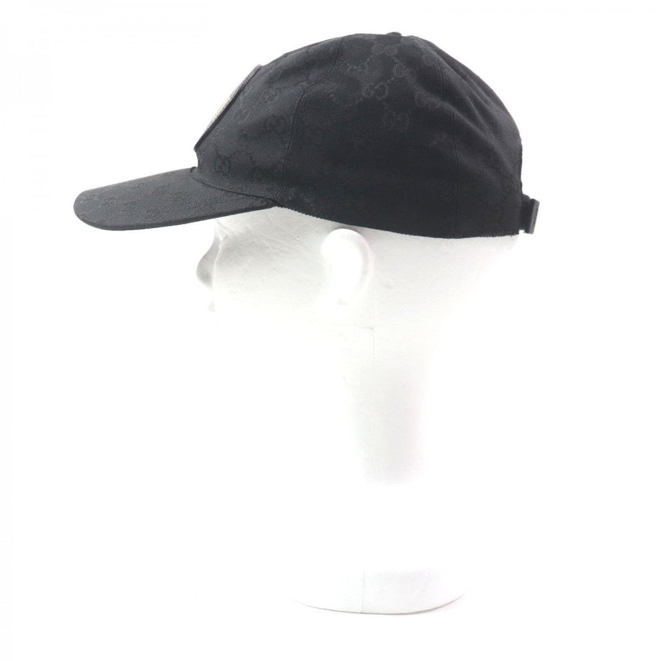 Gucci cap 576253 Main: 68% polyester, Main: 16% cotton, Main: 16% nylon, Leather part: cowhide, Lining: 100% cotton black GG canvas mens XL