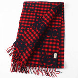 Gucci Scarf 644365 Main: 95% wool, Main: 5% nylon Red black Women