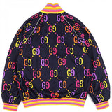 Gucci Track jacket 701623 Outer: 55% polyester, Outer: 45% cotton, Part: 91% polyester, Part: 6% nylon, Part: 3% polyurethane Navy multi-color mens M