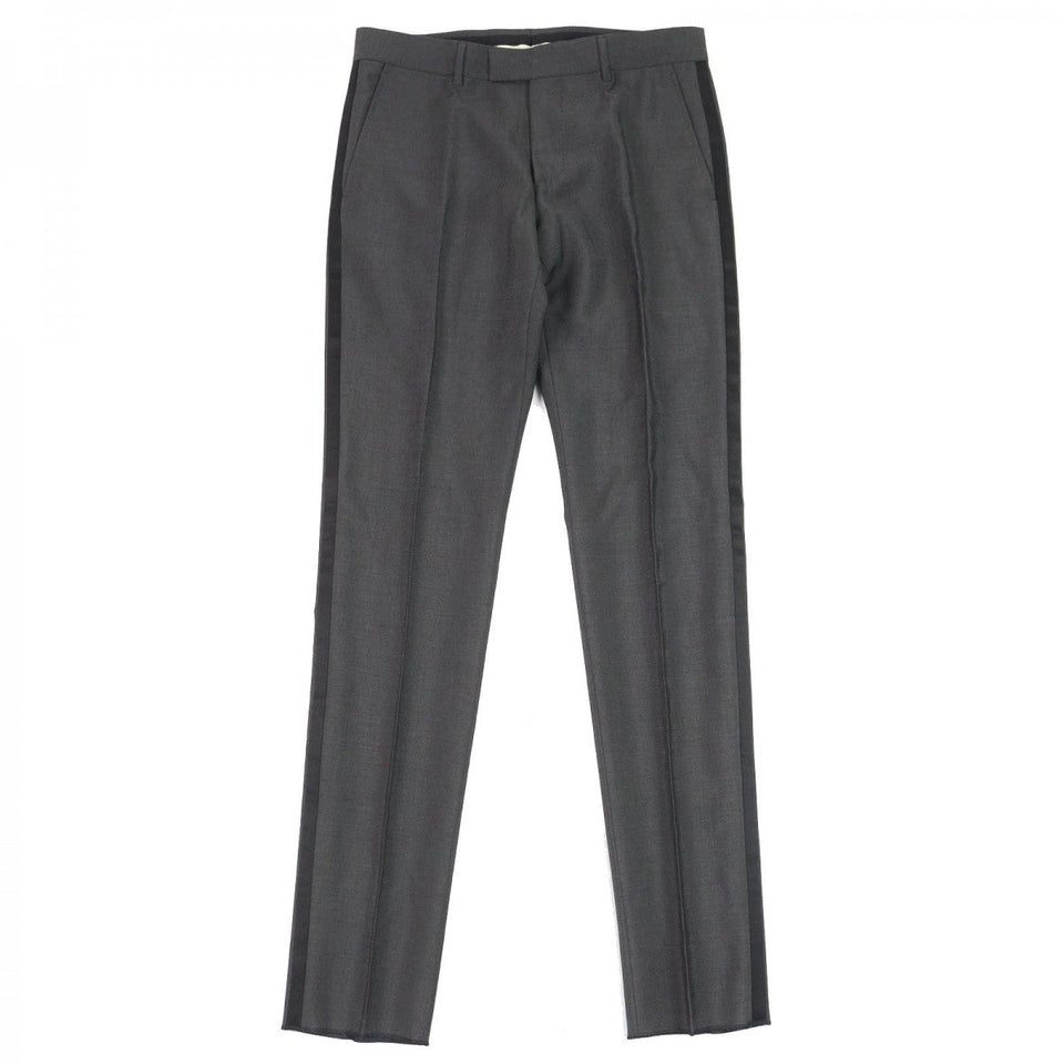 Gucci Pants 581381 Outer: 60% mohair, Outer: 40% wool, Lining: 65% polyester, Lining: 35% cotton dark gray black mens 48