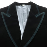 Gucci tailored jacket 549369 Outer: 72% cotton, Outer: 26% rayon, Outer: 2% polyurethane, Lining: 68% rayon, Lining: 32% silk Black type Green mens 48
