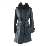Burberry LONDON coat Outer: 100% polyester, Part: Sheepskin, Fur: Fox, Part: Cowhide, Filling: 100% polyester Dark green Women 38