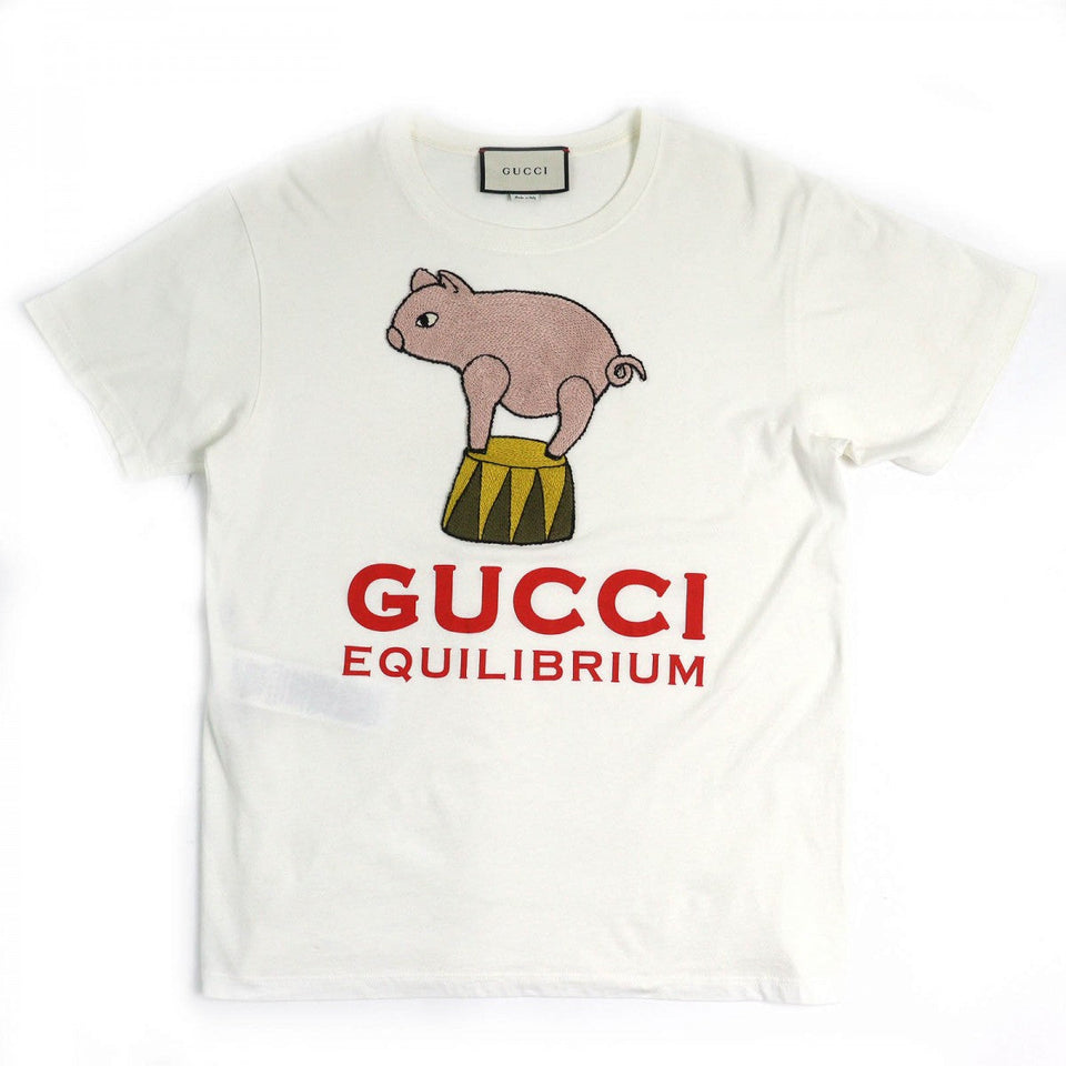 Gucci Short sleeve T-shirt 615044 Main: 100% cotton, Part: 100% acrylic Off-white multicolor mens XXS