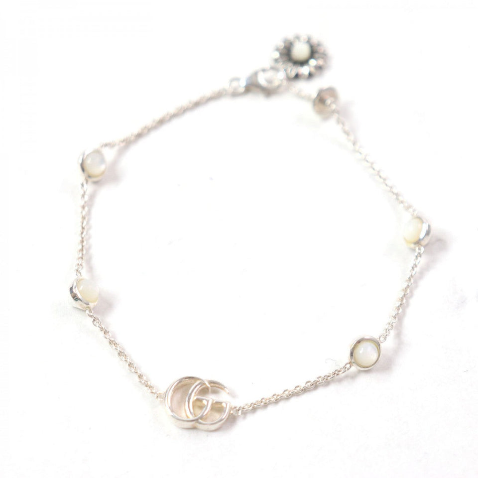 Gucci bracelet 527393 Mainï¿½FSV925 Silver white Double G Mother of Pearl Bracelet Women 17