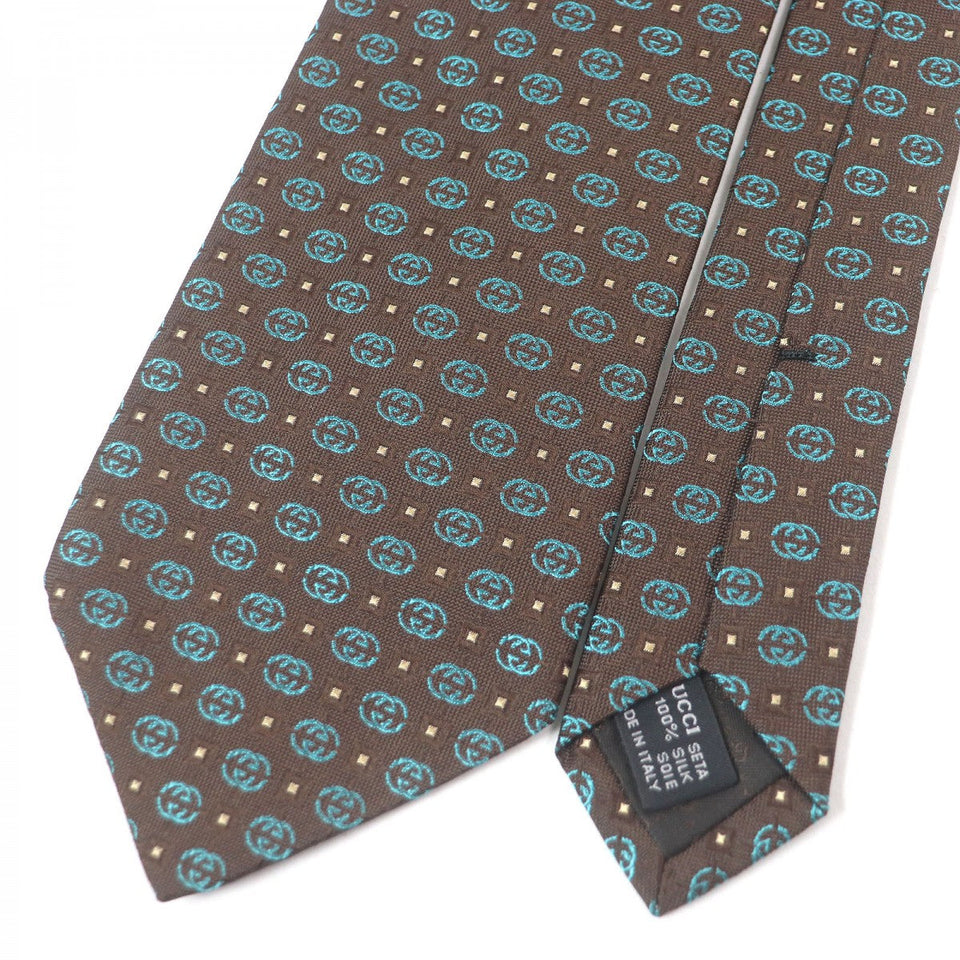 Gucci tie Main: 100% silk Brown mens