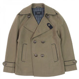 Burberry BLACK LABEL Double breasted jacket Outer: 90% wool, Outer: 10% nylon, Part: 100% acrylic, Lining: cupra, Lining: polyester Khaki type mens M
