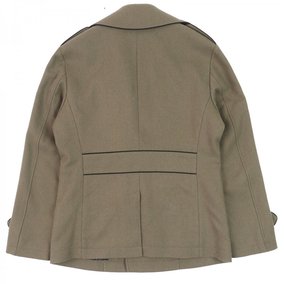 Burberry BLACK LABEL Double breasted jacket Outer: 90% wool, Outer: 10% nylon, Part: 100% acrylic, Lining: cupra, Lining: polyester Khaki type mens M