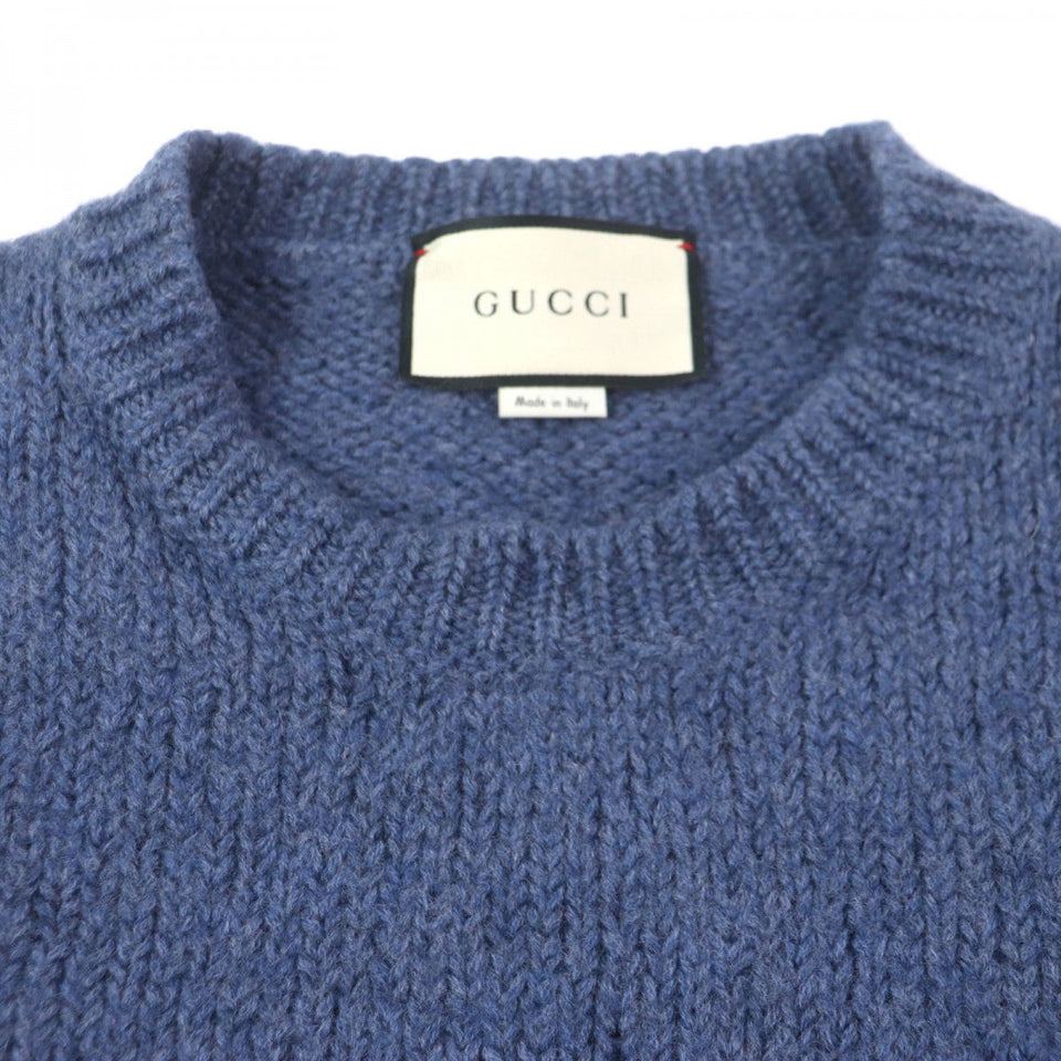 Gucci sweater 636327 Main: 100% wool, part: 50% acrylic, part: 50% wool Navy mens XL